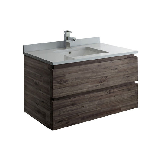 Fresca Formosa 36" Wall Hung Modern Bathroom Cabinet w/ Top & Sink