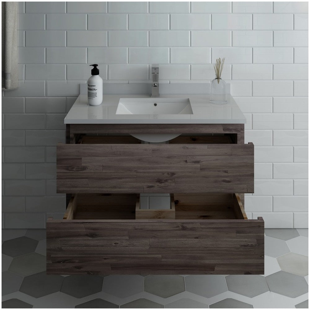 Fresca Formosa 36" Wall Hung Modern Bathroom Cabinet w/ Top & Sink