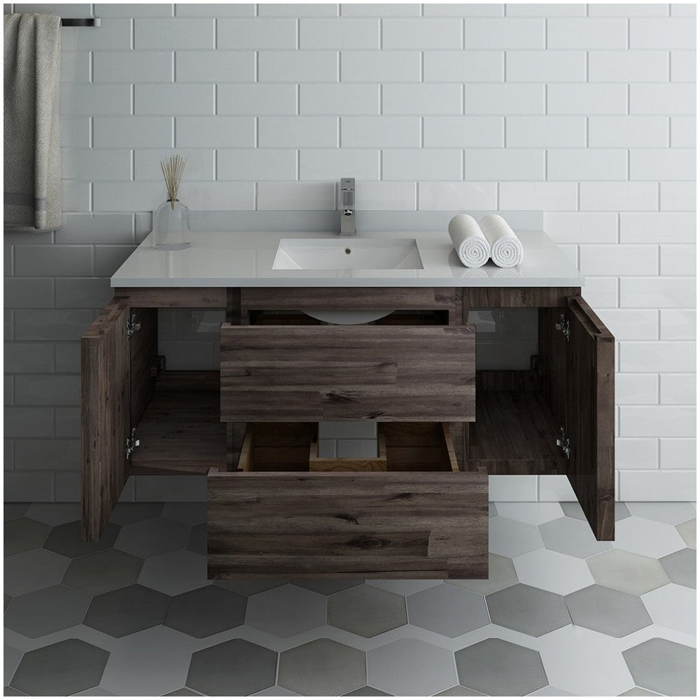 Fresca Formosa 48" Wall Hung Modern Bathroom Cabinet w/ Top & Sink