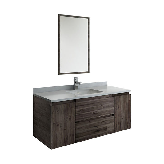 Fresca Formosa 48" Wall Hung Modern Bathroom Vanity w/ Mirror