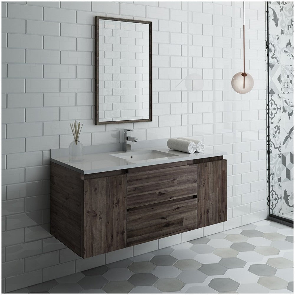 Fresca Formosa 48" Wall Hung Modern Bathroom Vanity w/ Mirror