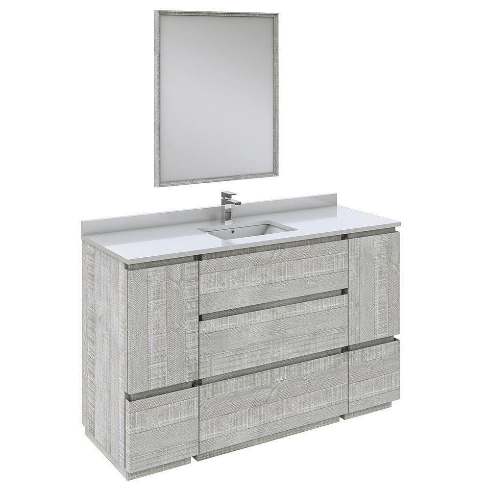 Fresca Formosa 54" Floor Standing Modern Bathroom Vanity w/ Mirror in Ash