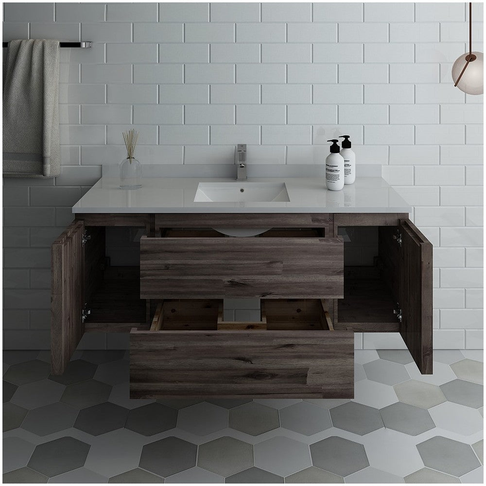 Fresca Formosa 54" Wall Hung Modern Bathroom Cabinet w/ Top & Sink