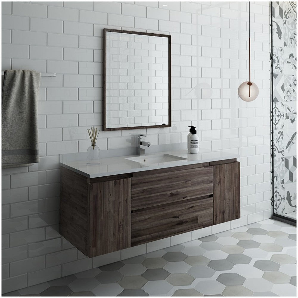 Fresca Formosa 54" Wall Hung Modern Bathroom Vanity w/ Mirror