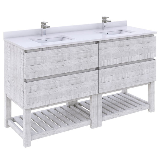 Fresca Formosa 58" Floor Standing Open Bottom Double Sink Bathroom Cabinet
