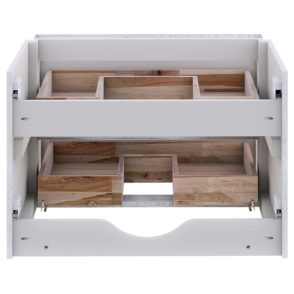 Fresca Formosa 58" Wall Hung Double Sink Modern Bathroom Cabinet in White