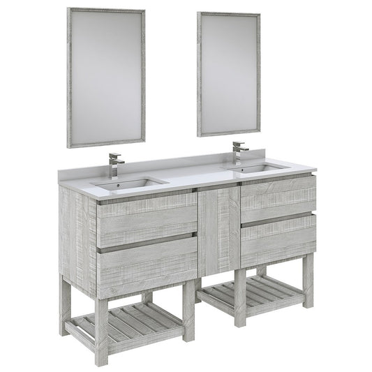 Fresca Formosa 60" Floor Standing Double Sink Modern Bathroom Vanity in Ash