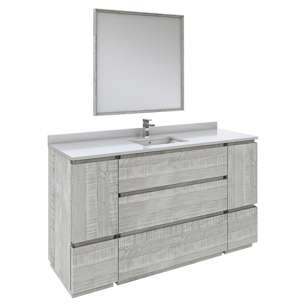 Fresca Formosa 60" Floor Standing Single Sink Modern Bathroom Vanity in Ash