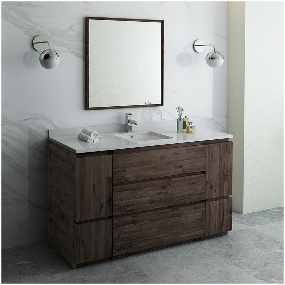 Fresca Formosa 60" Floor Standing Single Sink Modern Bathroom Vanity w/ Mirror