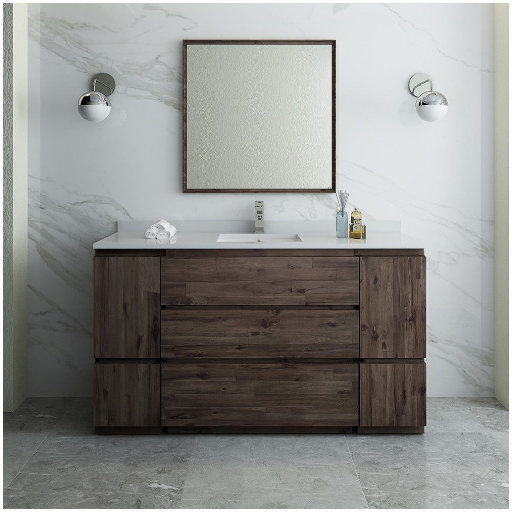 Fresca Formosa 60" Floor Standing Single Sink Modern Bathroom Vanity w/ Mirror