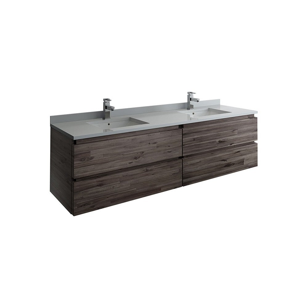 Fresca Formosa 70" Wall Hung Double Sink Modern Bathroom Cabinet, FCB31-3636ACA