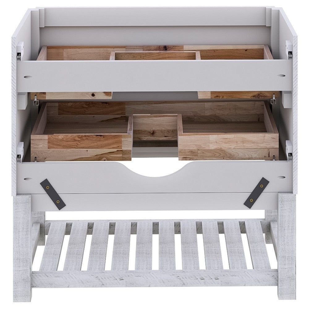Fresca Formosa 82" Open Bottom Double Sink Bathroom Cabinet in Rustic White