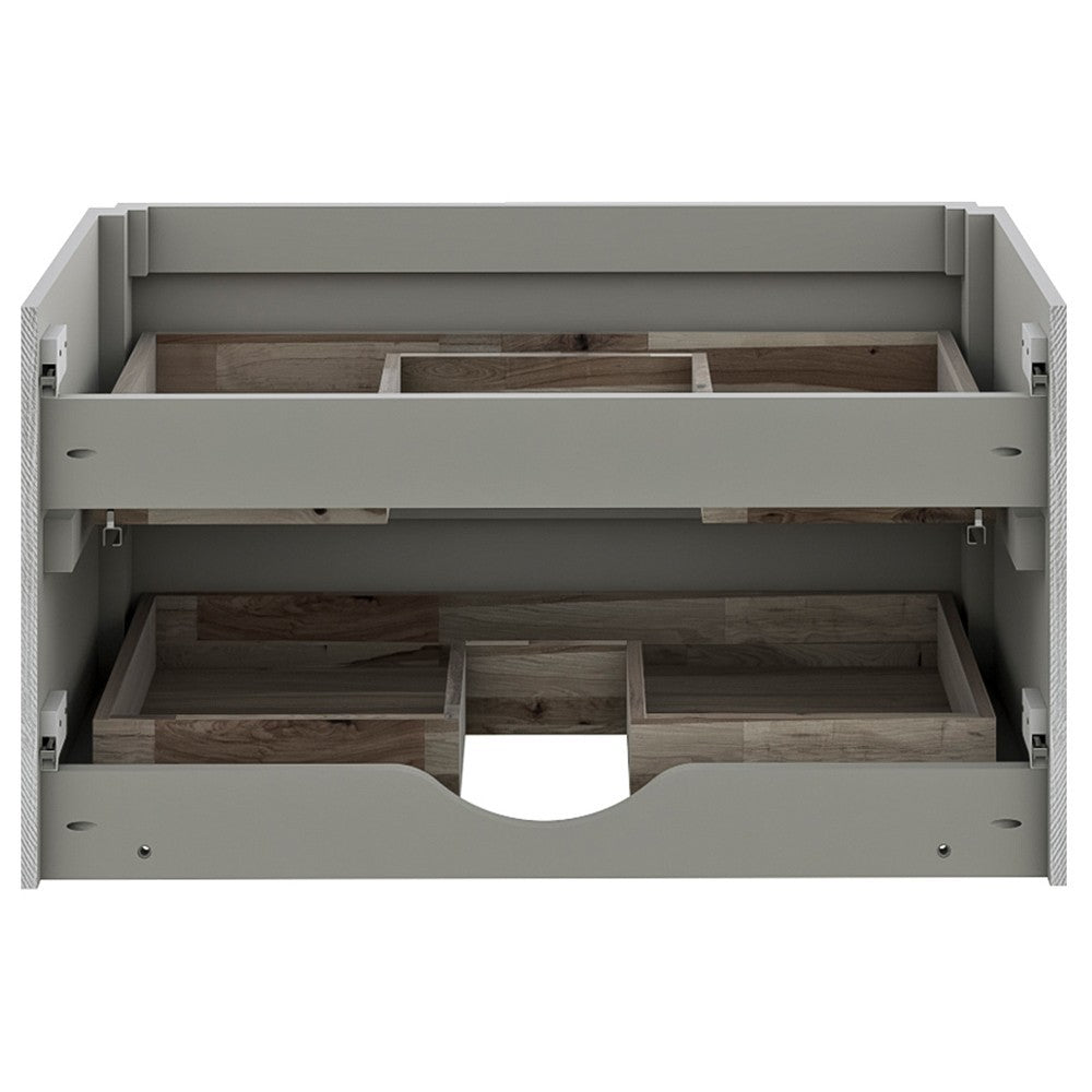 Fresca Formosa 82" Wall Hung Double Sink Modern Bathroom Cabinet in Ash