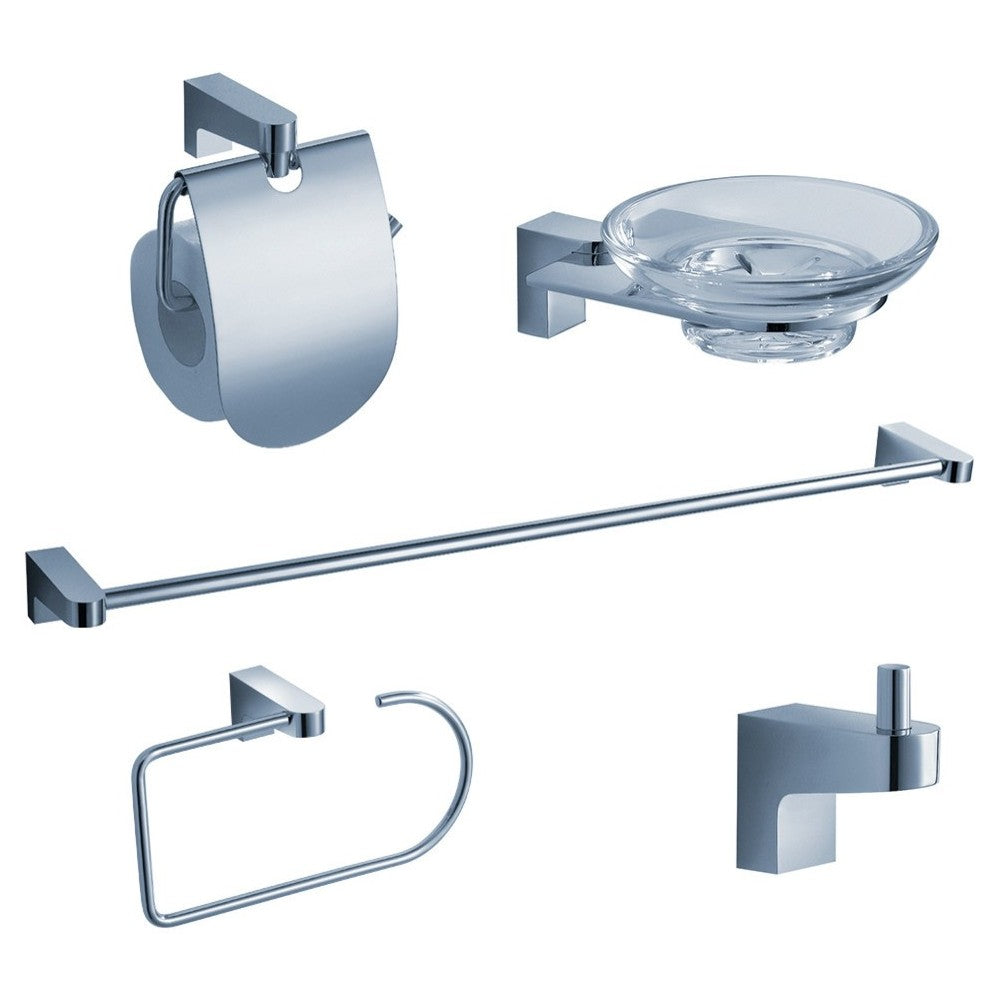 Fresca Generoso 5-Piece Bathroom Accessory Set - Chrome