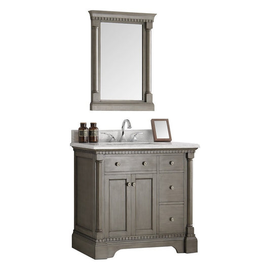 Fresca Kingston 37" Antique Silver Traditional Bathroom Vanity w/ Mirror