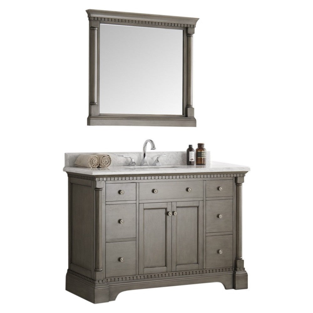 Fresca Kingston 49" Antique Silver Traditional Bathroom Vanity w/ Mirror