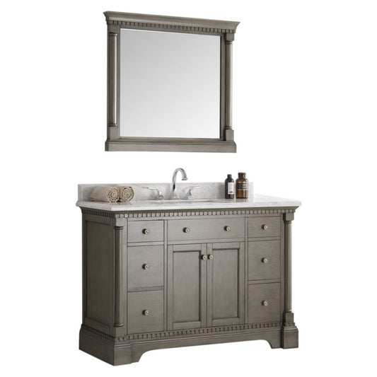 Fresca Kingston 49" Antique Silver Traditional Bathroom Vanity w/ Mirror