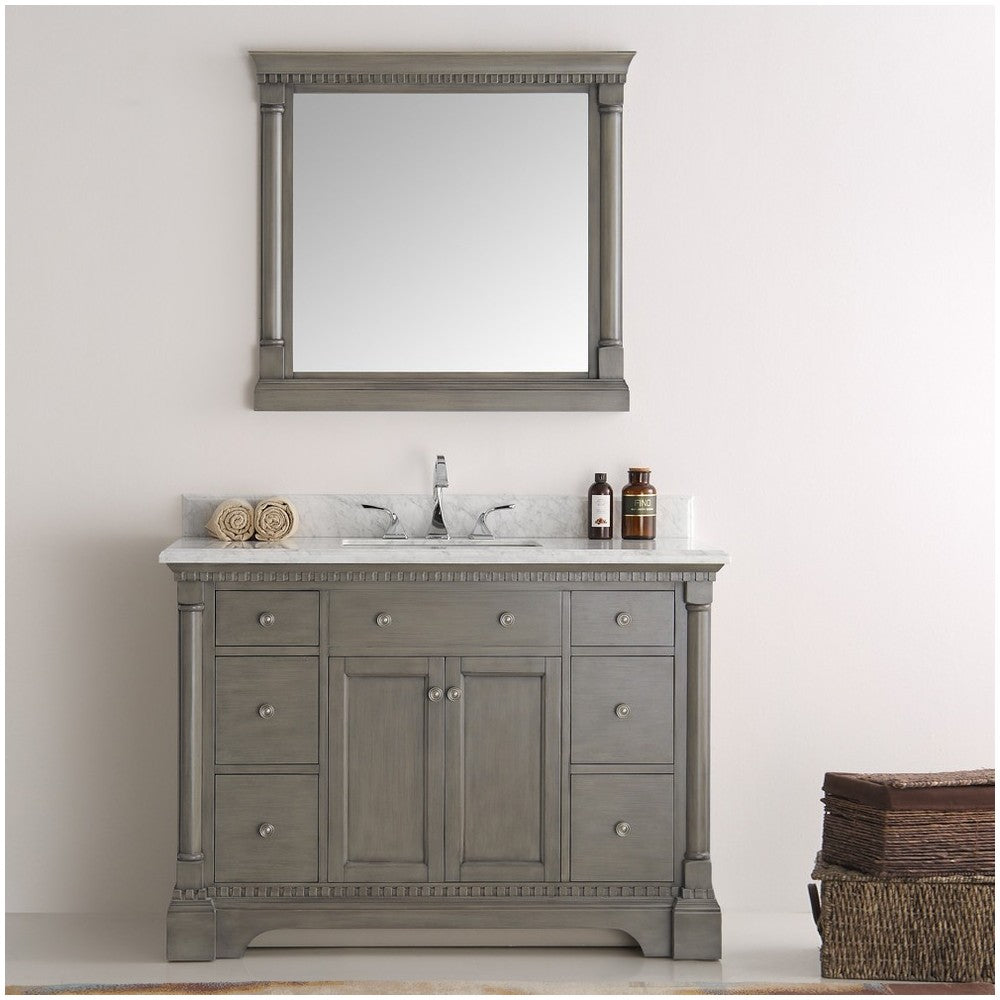 Fresca Kingston 49" Antique Silver Traditional Bathroom Vanity w/ Mirror