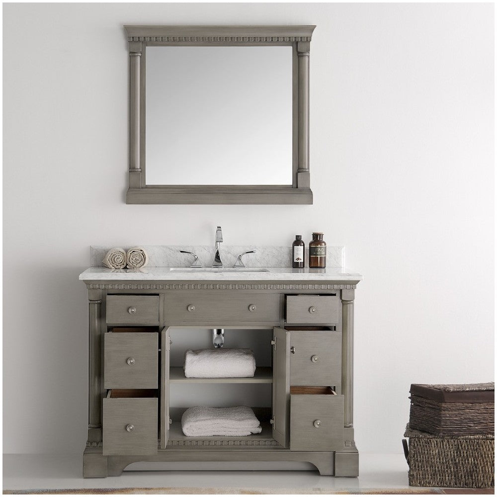 Fresca Kingston 49" Antique Silver Traditional Bathroom Vanity w/ Mirror