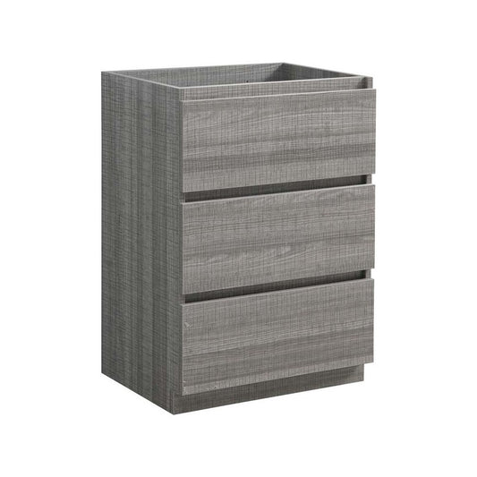 Fresca Lazzaro 24" Glossy Ash Gray Free Standing Modern Bathroom Cabinet
