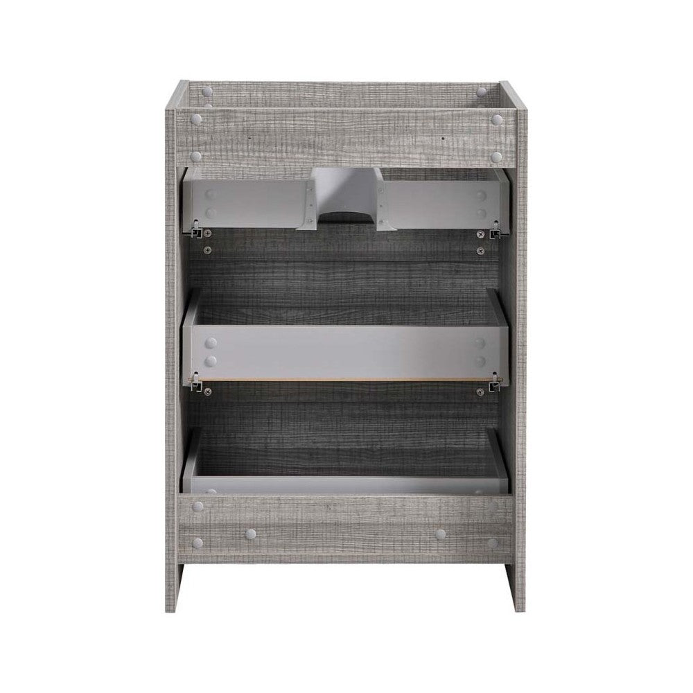 Fresca Lazzaro 24" Glossy Ash Gray Free Standing Modern Bathroom Cabinet