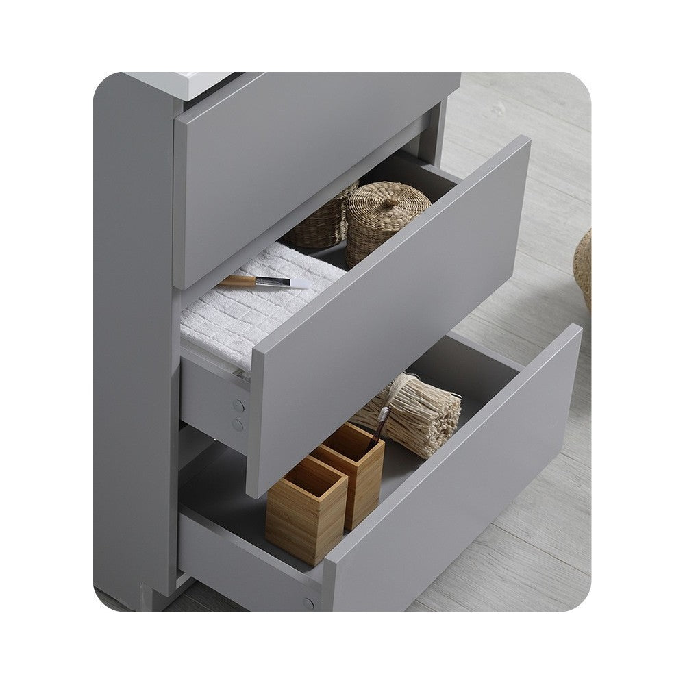 Fresca Lazzaro 24" Gray Free Standing Modern Bathroom Cabinet