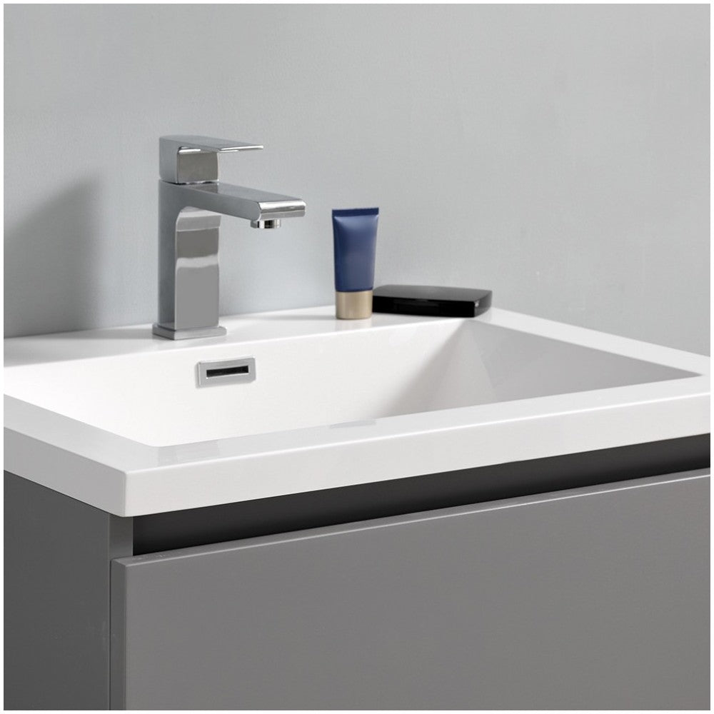 Fresca Lazzaro 24" Gray Free Standing Modern Bathroom Vanity w/ Medicine Cabinet