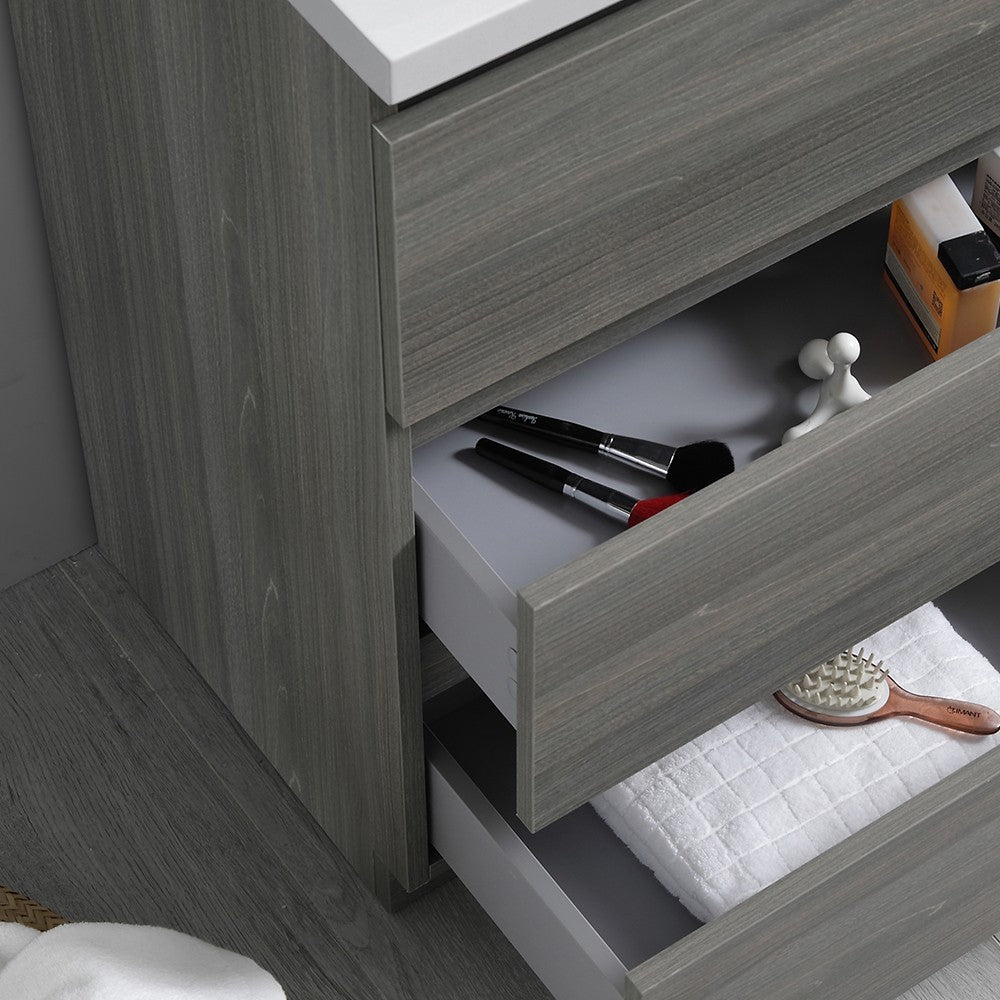 Fresca Lazzaro 24" Gray Wood Free Standing Bathroom Vanity w/ Medicine Cabinet