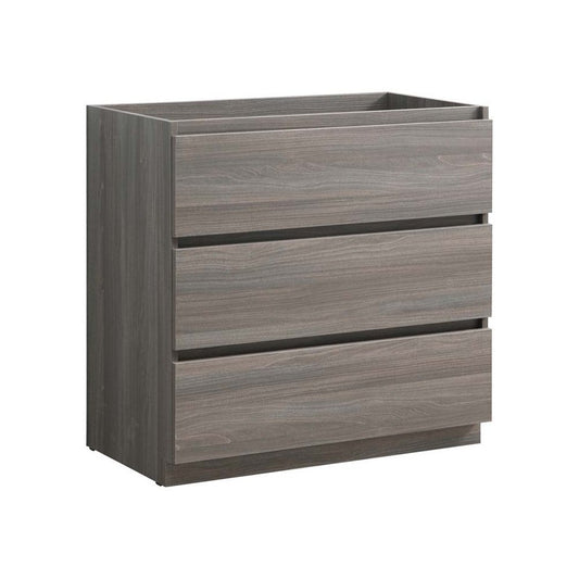 Fresca Lazzaro 36" Gray Wood Free Standing Modern Bathroom Cabinet