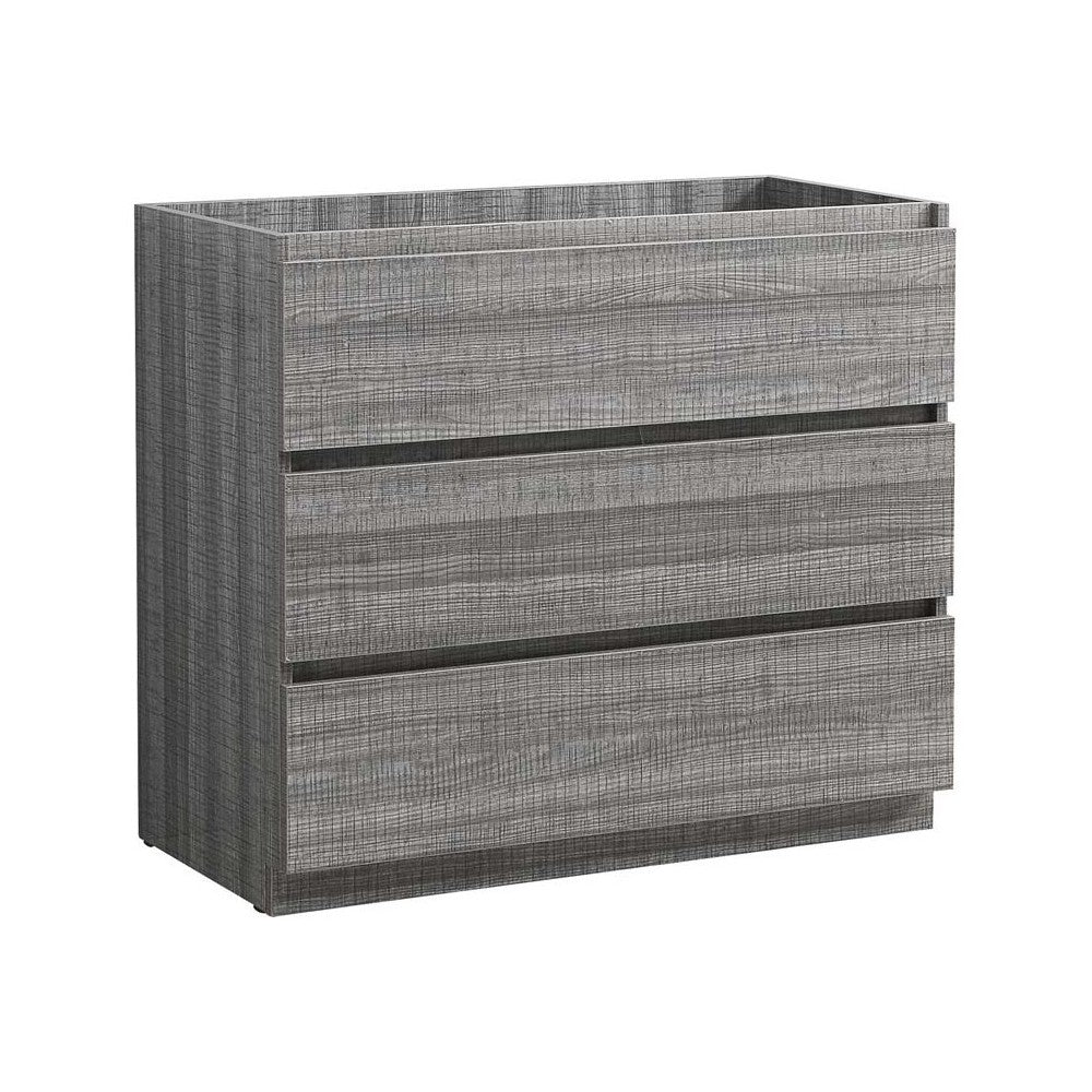 Fresca Lazzaro 42" Glossy Ash Gray Free Standing Modern Bathroom Cabinet