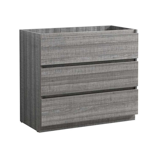 Fresca Lazzaro 42" Glossy Ash Gray Free Standing Modern Bathroom Cabinet