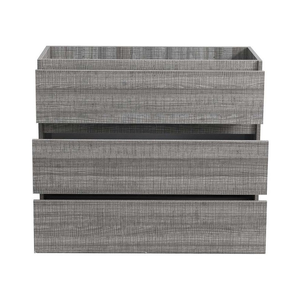 Fresca Lazzaro 42" Glossy Ash Gray Free Standing Modern Bathroom Cabinet