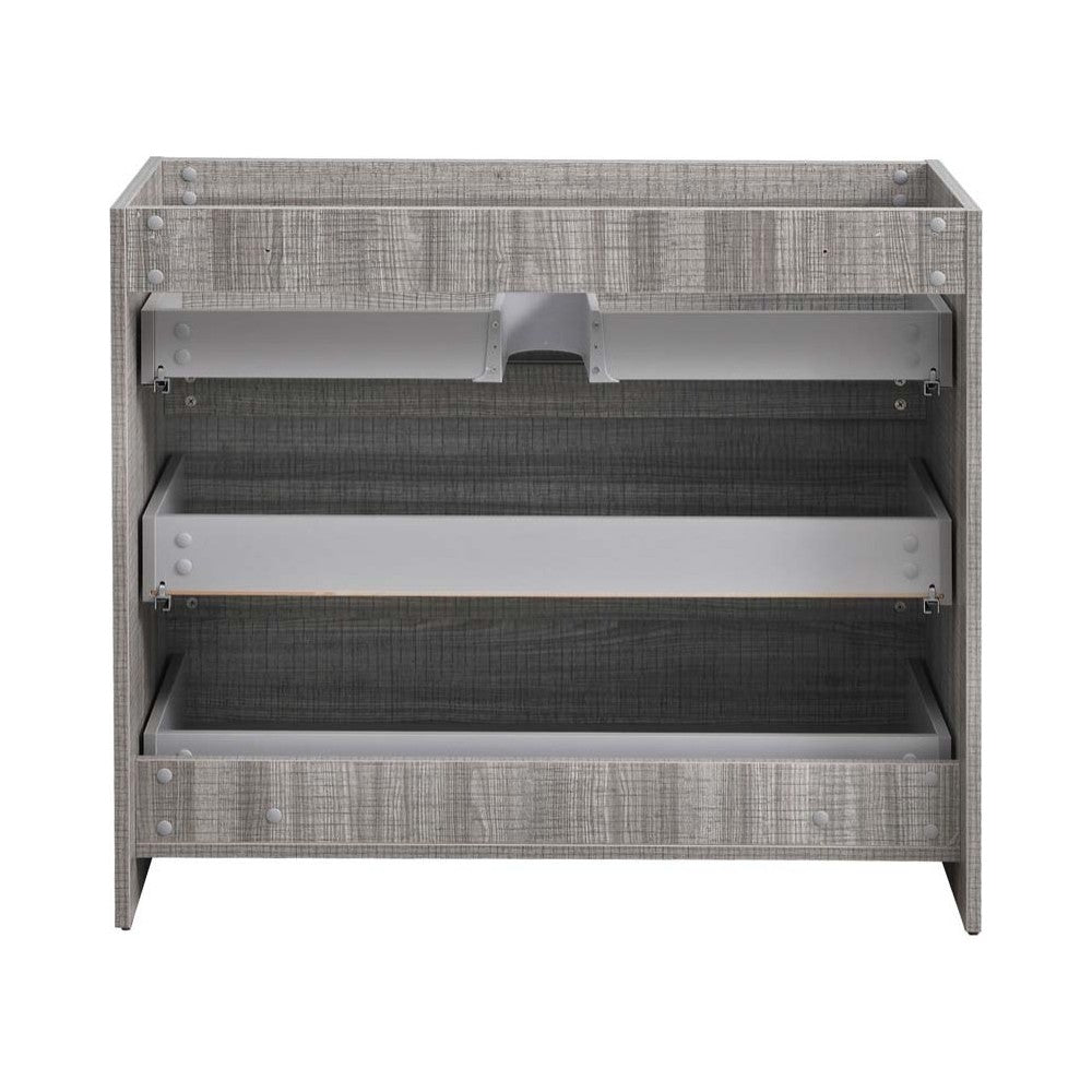 Fresca Lazzaro 42" Glossy Ash Gray Free Standing Modern Bathroom Cabinet
