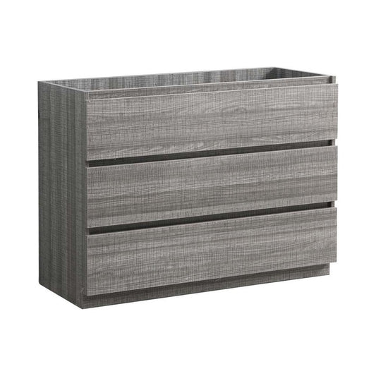 Fresca Lazzaro 48" Glossy Ash Gray Free Standing Modern Bathroom Cabinet
