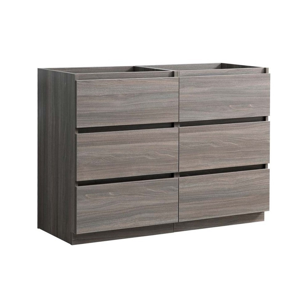 Fresca Lazzaro 48" Gray Wood Free Standing Double Sink Modern Bathroom Cabinet