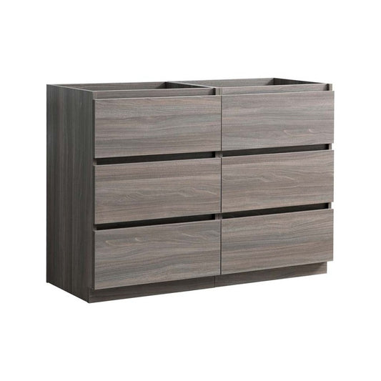 Fresca Lazzaro 48" Gray Wood Free Standing Double Sink Modern Bathroom Cabinet