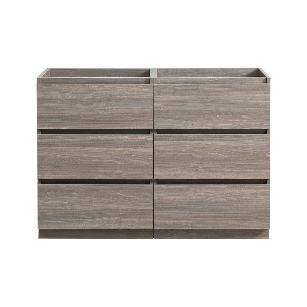 Fresca Lazzaro 48" Gray Wood Free Standing Double Sink Modern Bathroom Cabinet