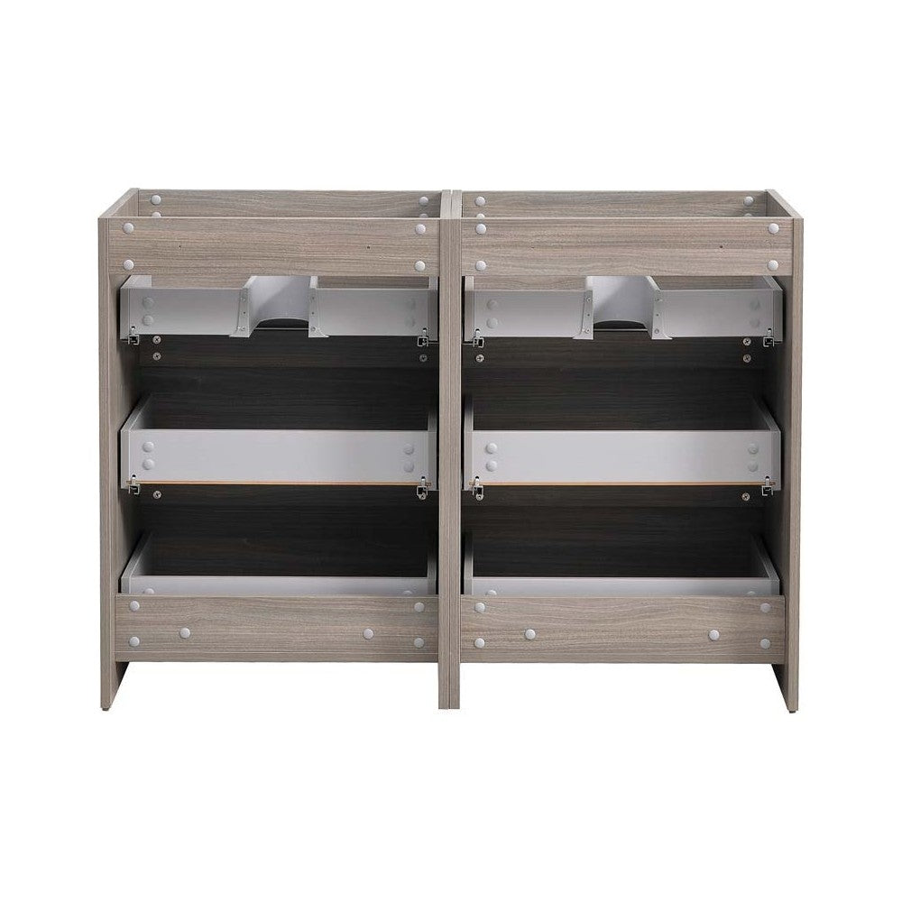 Fresca Lazzaro 48" Gray Wood Free Standing Double Sink Modern Bathroom Cabinet