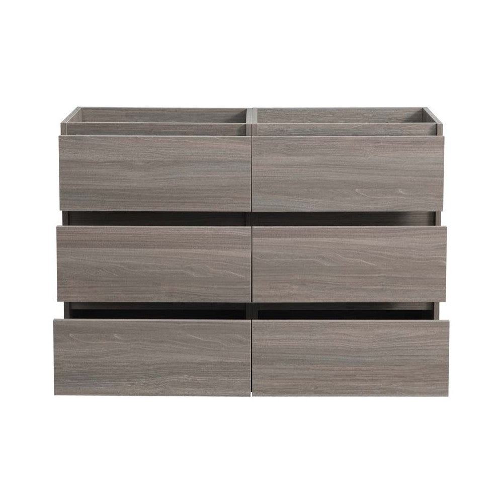 Fresca Lazzaro 48" Gray Wood Free Standing Double Sink Modern Bathroom Cabinet