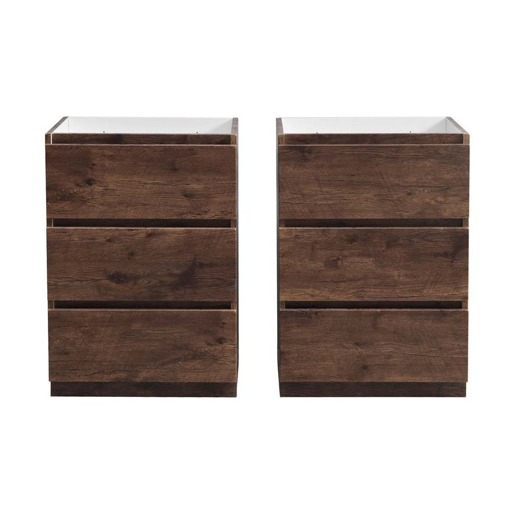 Fresca Lazzaro 48" Rosewood Free Standing Double Sink Modern Bathroom Cabinet