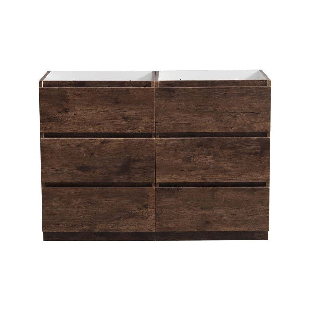 Fresca Lazzaro 48" Rosewood Free Standing Double Sink Modern Bathroom Cabinet