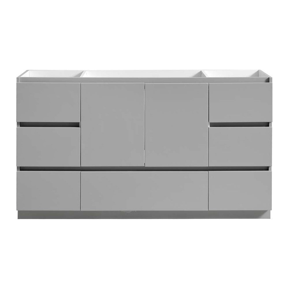 Fresca Lazzaro 60" Gray Free Standing Single Sink Modern Bathroom Cabinet