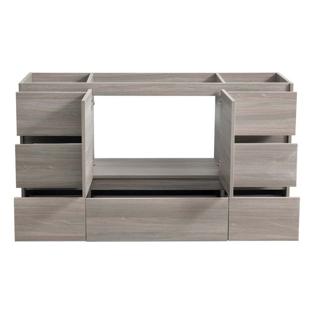 Fresca Lazzaro 60" Gray Wood Free Standing Single Sink Modern Bathroom Cabinet