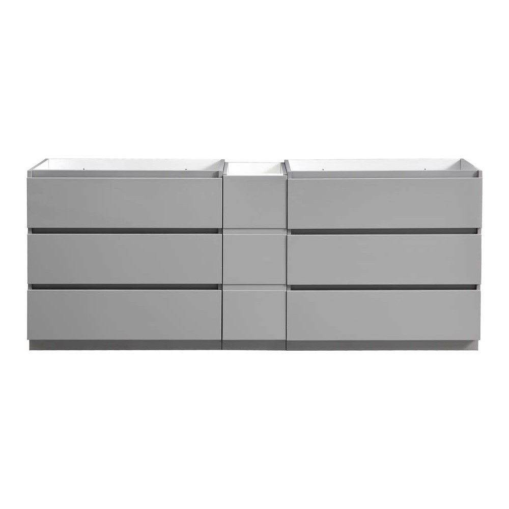 Fresca Lazzaro 84" Gray Free Standing Double Sink Modern Bathroom Cabinet