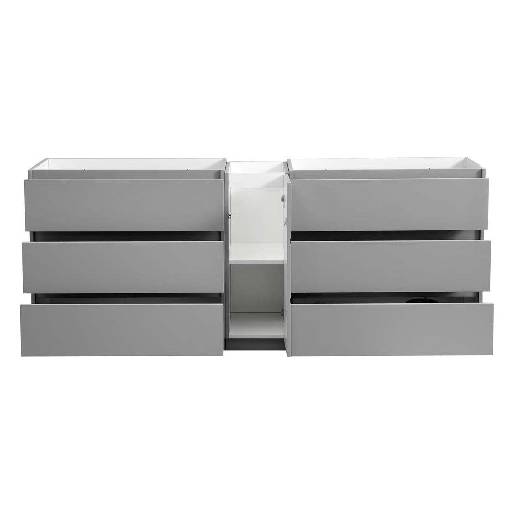 Fresca Lazzaro 84" Gray Free Standing Double Sink Modern Bathroom Cabinet