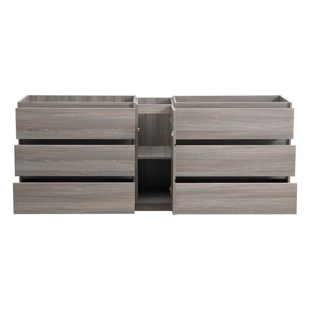 Fresca Lazzaro 84" Gray Wood Free Standing Double Sink Modern Bathroom Cabinet