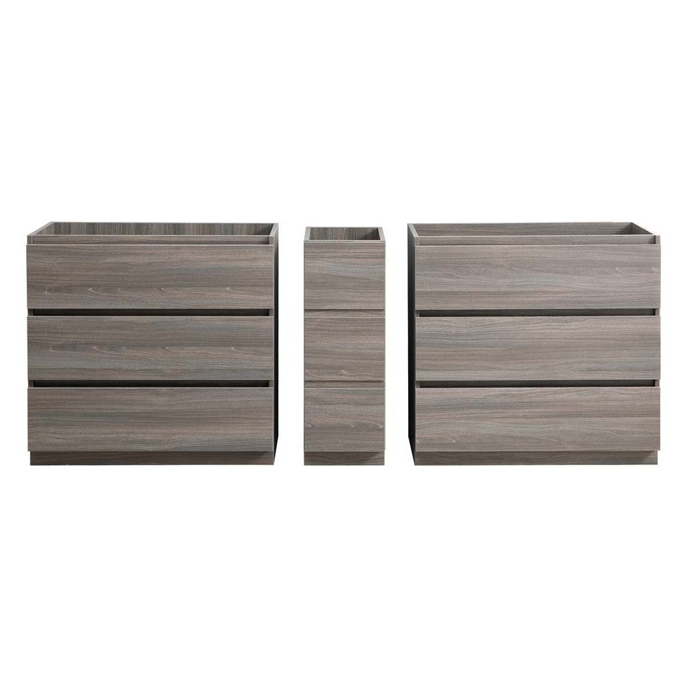 Fresca Lazzaro 84" Gray Wood Free Standing Double Sink Modern Bathroom Cabinet
