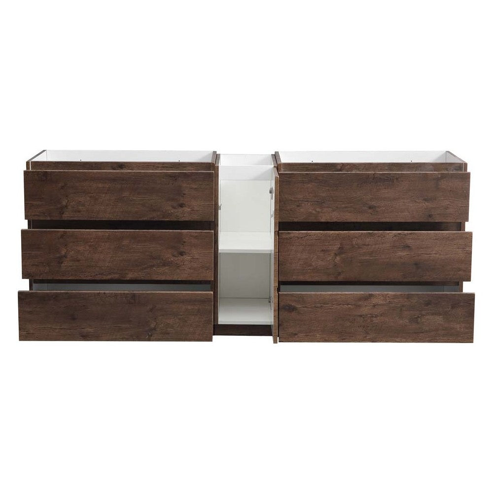Fresca Lazzaro 84" Rosewood Free Standing Double Sink Modern Bathroom Cabinet