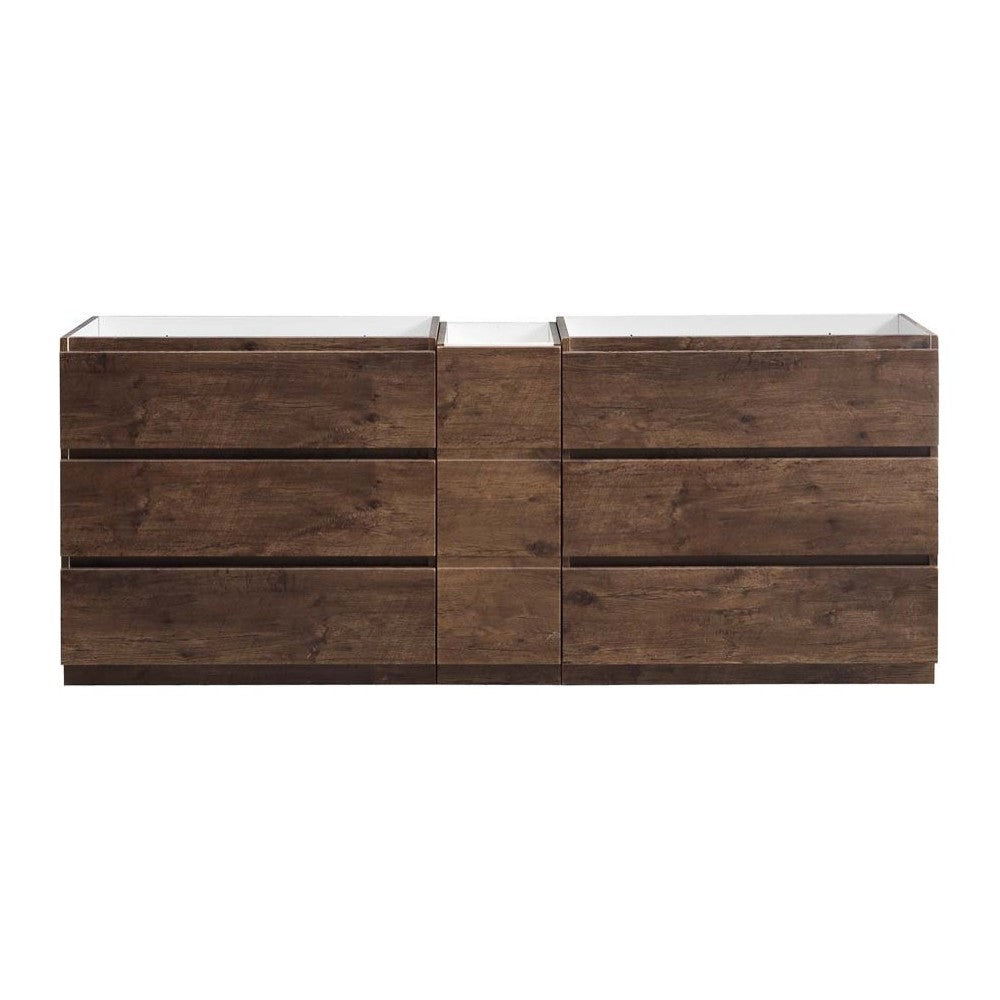 Fresca Lazzaro 84" Rosewood Free Standing Double Sink Modern Bathroom Cabinet