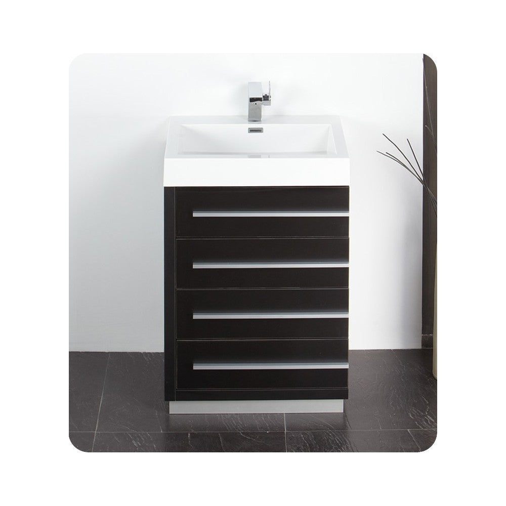 Fresca Livello 24" Black Modern Bathroom Vanity w/ Medicine Cabinet